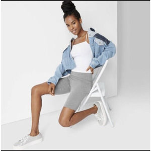 Women's High-Rise Bike Shorts - Wild Fable™ Solid Gray Small Tights- NWT